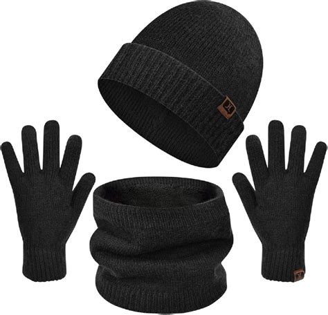 Umipubo Gorro Bufanda Guantes Set Invierno Para Hombre Y Mujer Set De