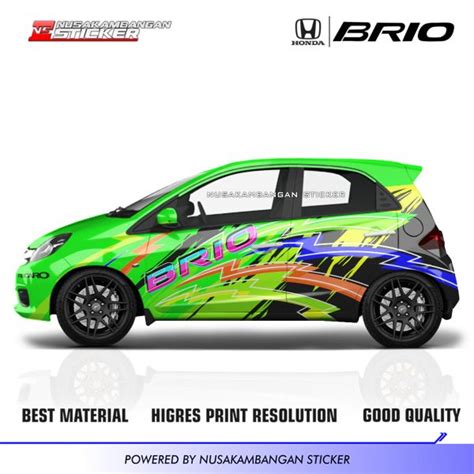 Modifikasi Decal Stiker Honda Brio Satya Hustle Graphic Hijau Stiker