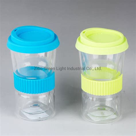 High Borosilicate Glass Cup Double Wall With Silicon Lid Drinking Glass