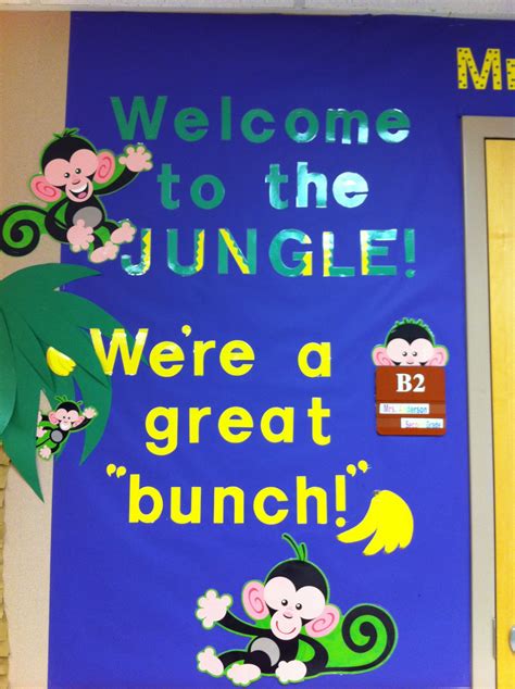 My Jungle Themed Classroom Jungle Classroom Door Jungle Bulletin