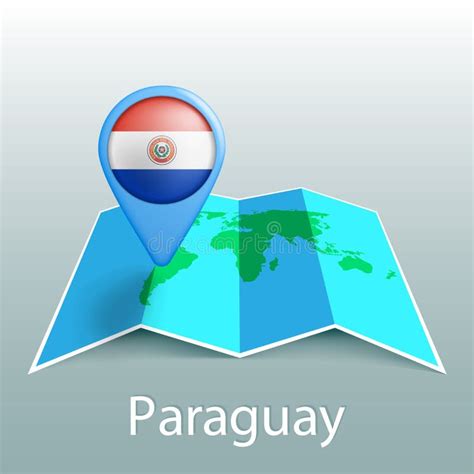 Paraguay Map Pin Flag Stock Illustrations Paraguay Map Pin Flag