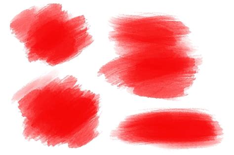 Free Vector Modern Red Watercolor Brush Stroke Set Design