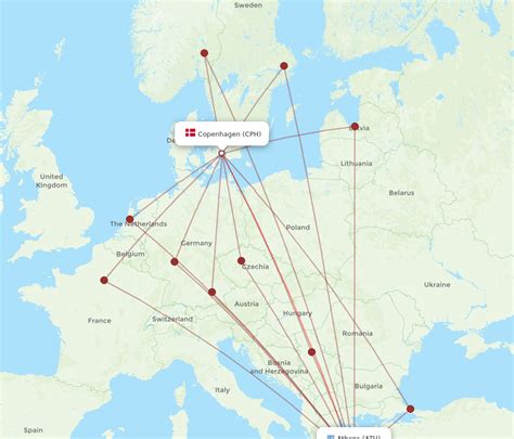 All Flight Routes From Athens To Copenhagen Ath To Cph Flight Routes