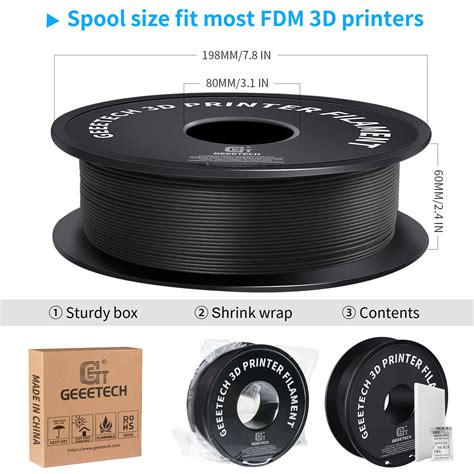 Geeetech Mm Kg Mattes Pla Filament Matt Schwarz F R D Drucker