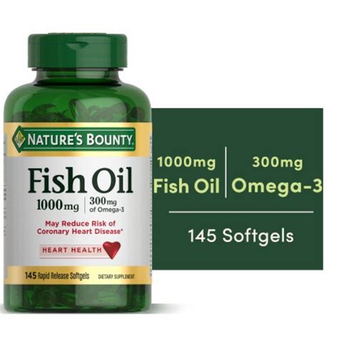 Natures Bounty Fish Oil With Omega 3 Heart Health Support Softgels