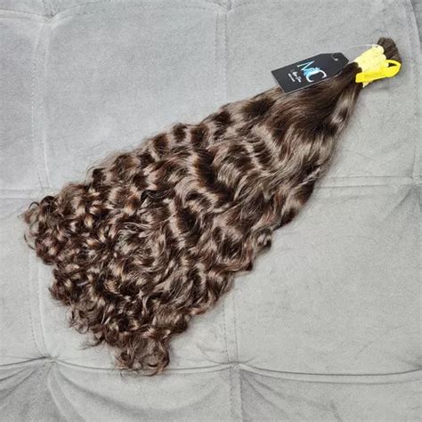 Cabelo Humano Brasileiro Ondulado Cacheado Nat 55cm 155g