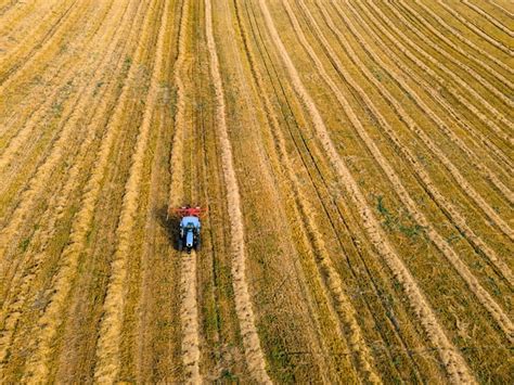 Agricultores Trabalham No Campo Trator Cultivando Campo Na Primavera