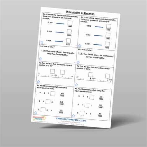 Thousandths As Decimals Varied Fluency Resource Classroom Secrets