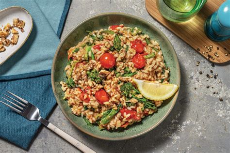 Baked Cherry Tomato Pesto Risotto Recipe Hellofresh