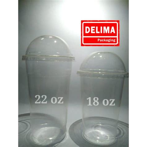 Jual 18Oz Cup Plastik Gelas Plastik Tutup Lid Dome Cembung 50 Pcs