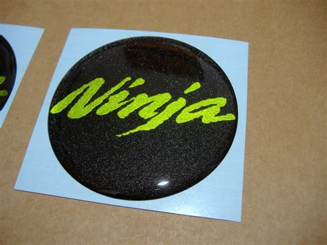 Kawasaki Ninja 3D gel silicone emblems/badges - pearl green logo - Moto-Sticker.com