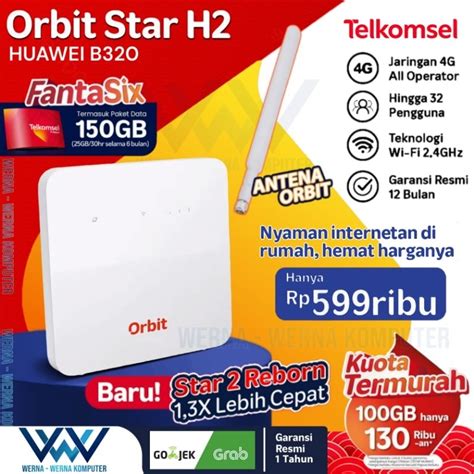 Jual Telkomsel Modem Orbit Star H G Lte Router Huawei B Free Gb