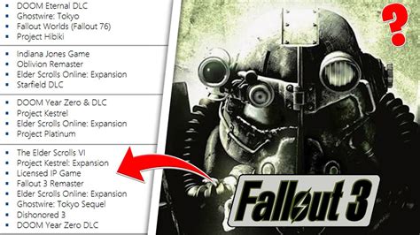 FALLOUT 3 REMASTERED RELEASE DATE LEAKED XBOX MASSIVE LEAK FALLOUT