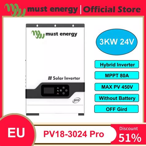 MUST Energy inversor Solar doméstico híbrido PV1800 Pro dispositivo de