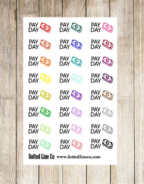 Pay Day Icon Planner Stickers Etsy