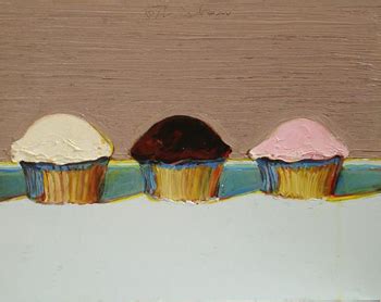 Neapolitan Cupcakes, 2008 - Wayne Thiebaud - WikiArt.org