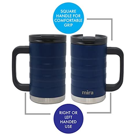 Mira Vacuum Insulated Coffee Mug With Handle Oz Stainless Steel Tea