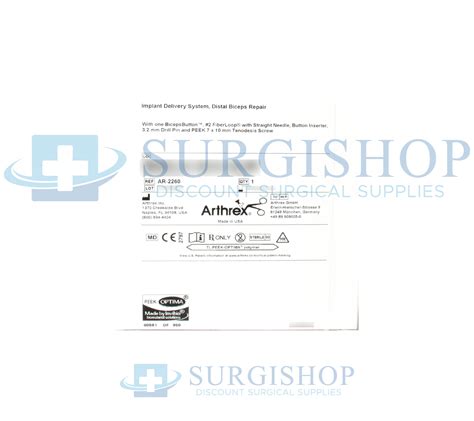 Ar Arthrex Distal Biceps Repair Kit Surgishop Surgical