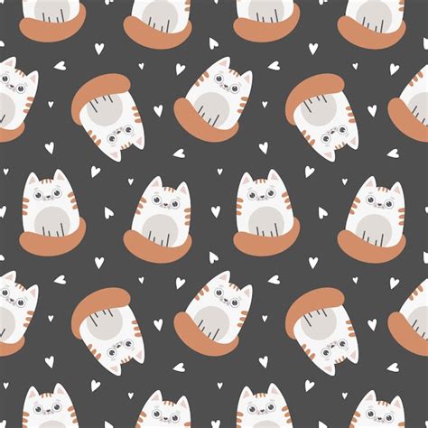 Premium Vector Cute Seamless Pattern With Cats