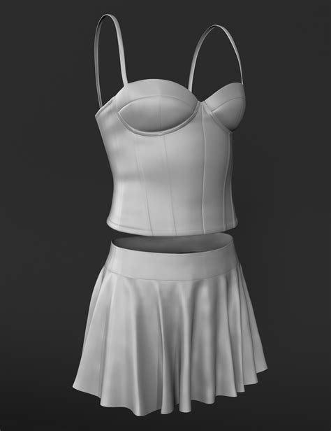 DForce Bustier And Skirt For Genesis 9 Daz 3D