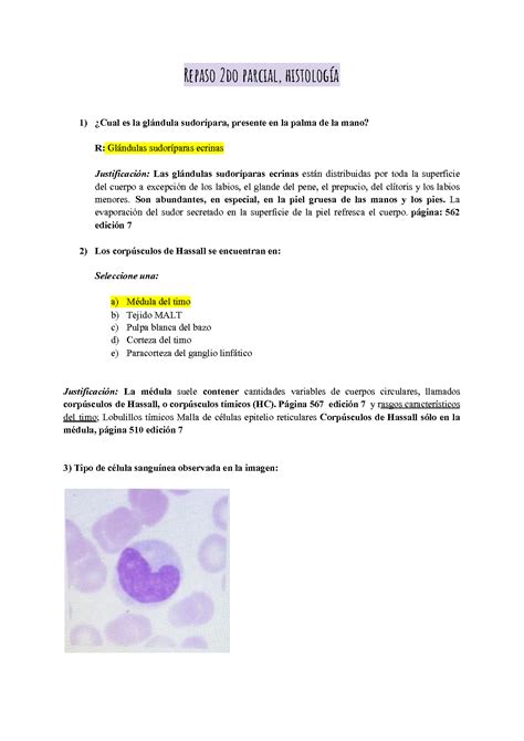 SOLUTION Repaso 2do Parcial Histologia Teoria Studypool