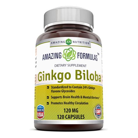 Buy Amazing Formulas Ginkgo Biloba 120mg Gingko Flavone Glycosides 120count Online At Lowest