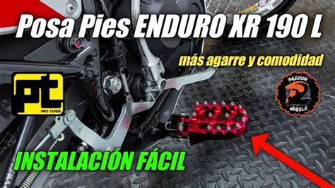 Instalaci N Posa Pies Pro Taper Enduro En Honda Xr L Youtube