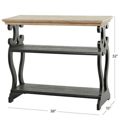 Grayson Lane Farmhouse 38" Black Wood Scroll Console Table in the ...