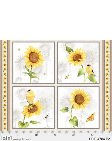 Sunflower Fabric Panel by P&B Textiles sunflower Field - Etsy