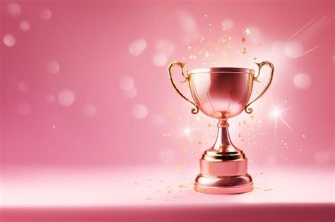 Premium Ai Image Generative Ai Winner Trophy With Flames Pink Golden