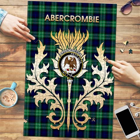 Abercrombie Tartan Crest Thistle Jigsaw Puzzles Scotsprint