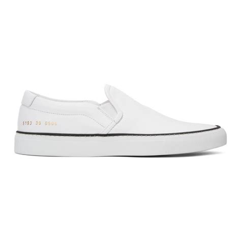 Common Projects White Leather Slip On Sneakers Common Projects