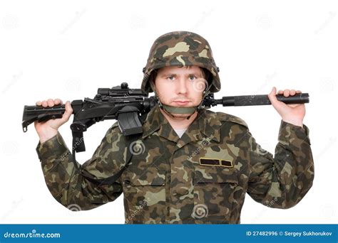 Soldier With M16 On The Shoulders Stock Photo Image Of Honor