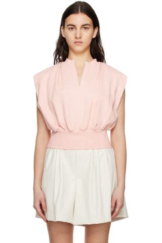 3 1 Phillip Lim Pink Gathered Tank Top SSENSE