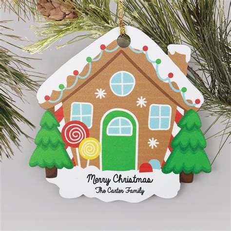 Personalized Gingerbread House Wooden Ornament Giftsforyounow