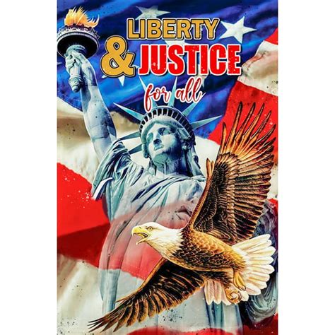 Liberty And Justice For All American Flag Sublimated Double Sided