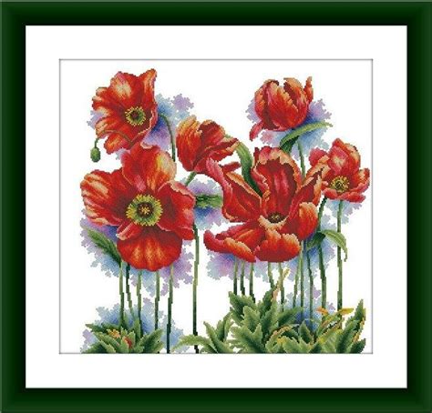 Patterns Embroidery Tulips Counted Cross Stitch Pattern Pdf Flower