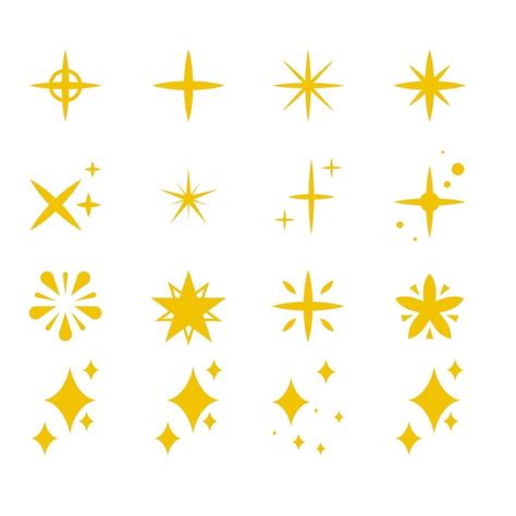 Cool Handdrawn Sparkle Icons Collection Shine Effect Sign Vector Design