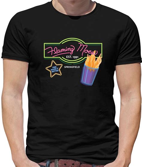 Flaming Moes Mens T Shirt Homer Tavern Simpson TV Cartoon EBay