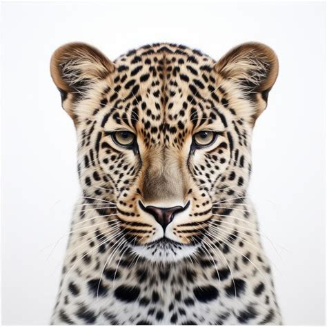 Impresi N Realista De Leopardo Sobre Fondo Blanco Pinturas Figurativas