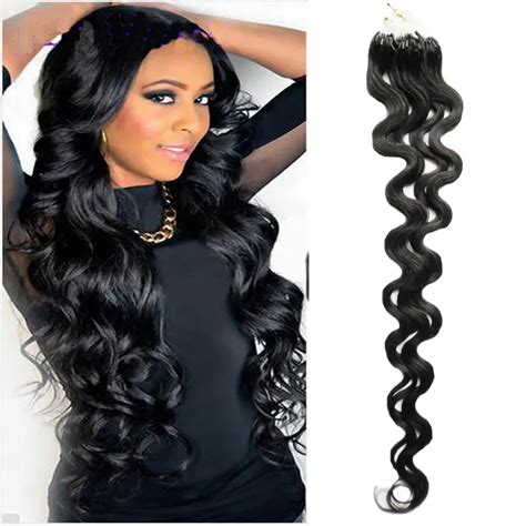 A Micro Loop Brazilian Body Wave Micro Loop Human Hair Extensions G