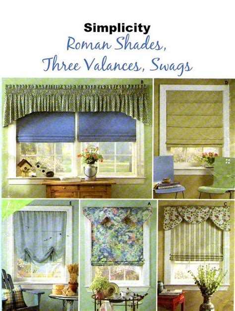 Roman Shades Valances And Swags Uncut Sewing Pattern Etsy Valance