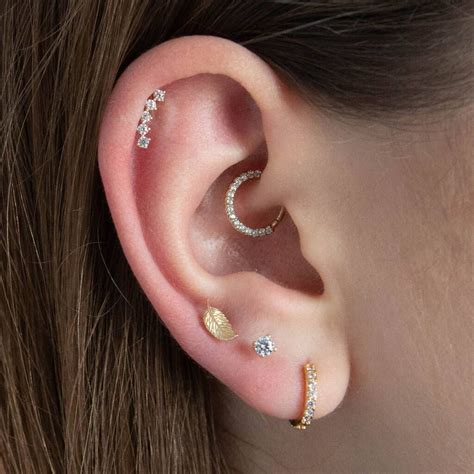 14 Carat Gold Crystal Daith Ring By Twilight London Earings Piercings