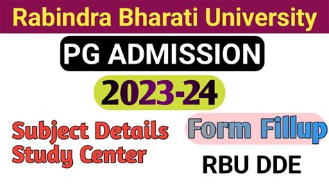 Rbu Dde Pg Admission M A Admission Form Fillup Subject