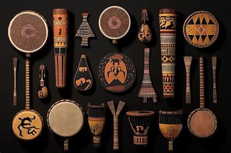 Premium Photo Designs Representing African Musical Instruments