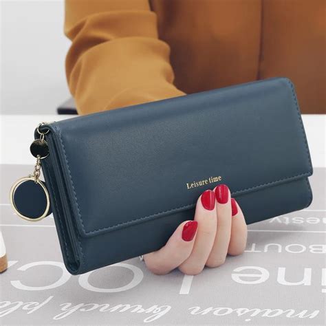 New Fashion Long Style Multi Functional Wallet For Women Blue