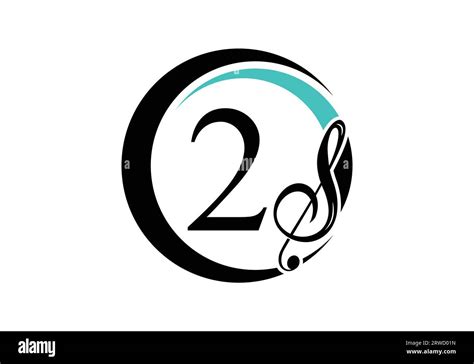 Initial Letter 2 With A Musical Note Logo Musical Sign Symbol Font