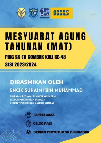 Buku Program Mesyuarat Agung Tahunan PIBG SK 1 Gombak Kali Ke 48