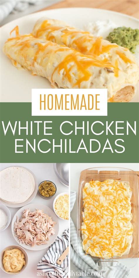 Easy Homemade Rotisserie Chicken Enchiladas With White Sauce