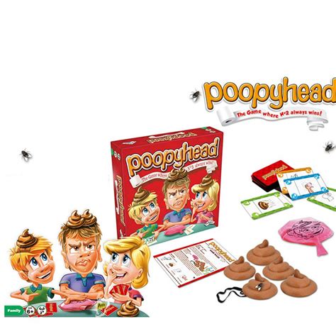 Poopyhead Kids Family Party Travel Board Game Poopy Head Doggy Poo Card ...